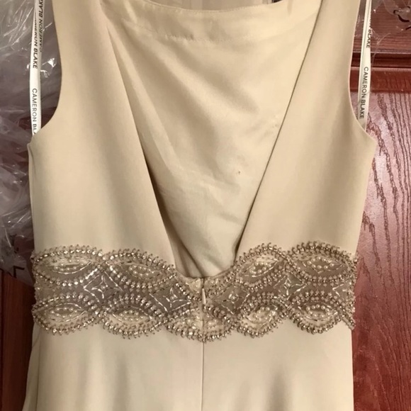 Stunning Cameron Blake long beaded gown Champagne - Picture 4 of 4